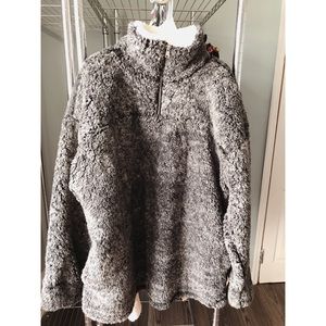 +PLUS SIZE FUZZY PULLOVER